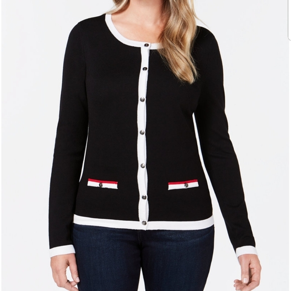 Black cardigan, light knit - Picture 1 of 4